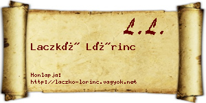 Laczkó Lőrinc névjegykártya