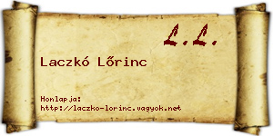 Laczkó Lőrinc névjegykártya