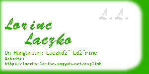 lorinc laczko business card